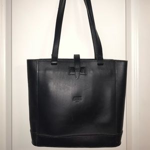 Michael Green Black Leather Shoulder Purse